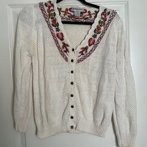 Vintage Embroidered Sweater Cardigan